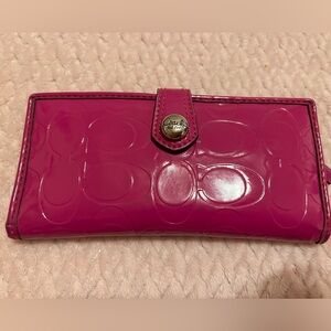SOLD Coach Rectangular Fuchsia Wallet